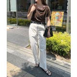 光沢シアーで大人の色気。ドレープシアーベロア半袖Tシャツ | futier land | 詳細画像17 