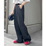 ブラック | ゆるっと楽ちん。ツータックワイドストレートスラックス/ロング丈 | futier land