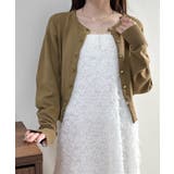 金ボタンが上品さが生まれる。ゴールドボタンラウンドネックニットカーディガン | futier land | 詳細画像18 