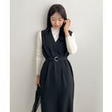 便利なベルト付き。前後2wayベルト付きロングワンピース | futier land | 詳細画像10 