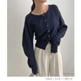 金ボタンが上品さが生まれる。ゴールドボタンラウンドネックニットカーディガン | futier land | 詳細画像10 