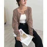 金ボタンが上品さが生まれる。ゴールドボタンラウンドネックニットカーディガン | futier land | 詳細画像30 