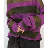 《ABYSアビス》こだわりある配色！透かし編みボーダーシアーニット | futier land | 詳細画像33 