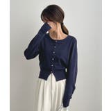 金ボタンが上品さが生まれる。ゴールドボタンラウンドネックニットカーディガン | futier land | 詳細画像26 