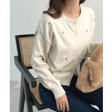 さりげない花刺繍で大人かわいく。フラワー刺繍カーディガン | futier land | 詳細画像11 