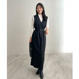 便利なベルト付き。前後2wayベルト付きロングワンピース | futier land | 詳細画像13 