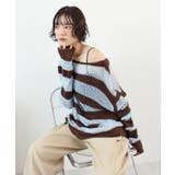 《ABYSアビス》こだわりある配色！透かし編みボーダーシアーニット | futier land | 詳細画像24 