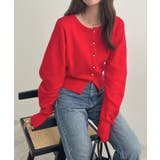 金ボタンが上品さが生まれる。ゴールドボタンラウンドネックニットカーディガン | futier land | 詳細画像35 