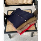 金ボタンが上品さが生まれる。ゴールドボタンラウンドネックニットカーディガン | futier land | 詳細画像48 