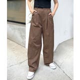 ブラウン | 楽して可愛い万能パンツ。タフタワイドカーブパンツ | futier land