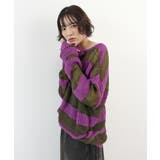 《ABYSアビス》こだわりある配色！透かし編みボーダーシアーニット | futier land | 詳細画像30 