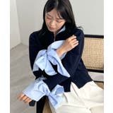 甘さと上品さの両立。ウールライクリボンシャツカーディガン | futier land | 詳細画像21 