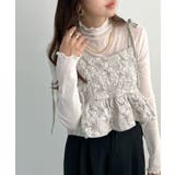 肩のリボンが映える。ジャガードフラワービスチェ | futier land | 詳細画像16 