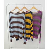 《ABYSアビス》こだわりある配色！透かし編みボーダーシアーニット | futier land | 詳細画像41 