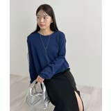 ネイビー | 一枚で主役。バックスリットニットトップス/前後2way | futier land