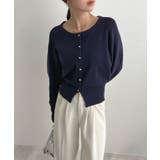 金ボタンが上品さが生まれる。ゴールドボタンラウンドネックニットカーディガン | futier land | 詳細画像25 