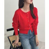 金ボタンが上品さが生まれる。ゴールドボタンラウンドネックニットカーディガン | futier land | 詳細画像36 