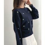 さりげない花刺繍で大人かわいく。フラワー刺繍カーディガン | futier land | 詳細画像16 