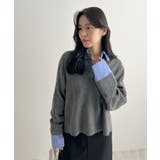 重ね着いらずで旬顔に。シャツ襟付きポロニット | futier land | 詳細画像10 