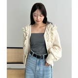 甘さ×エッジの絶妙バランス。フリルVネックジップカーディガン | futier land | 詳細画像13 