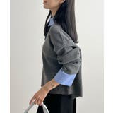 重ね着いらずで旬顔に。シャツ襟付きポロニット | futier land | 詳細画像12 
