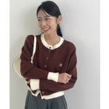 大人の配色。レイヤード風ロゴカーディガン | futier land | 詳細画像16