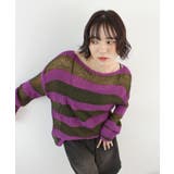 《ABYSアビス》こだわりある配色！透かし編みボーダーシアーニット | futier land | 詳細画像26 