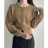 金ボタンが上品さが生まれる。ゴールドボタンラウンドネックニットカーディガン | futier land | 詳細画像21 