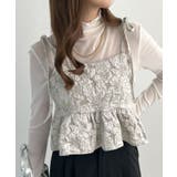 肩のリボンが映える。ジャガードフラワービスチェ | futier land | 詳細画像15 