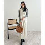 便利なベルト付き。前後2wayベルト付きロングワンピース | futier land | 詳細画像25 