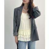 アイボリー | 柔らかく快適なフィット感。裾フリルキャミソール | futier land