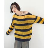 《ABYSアビス》こだわりある配色！透かし編みボーダーシアーニット | futier land | 詳細画像11 