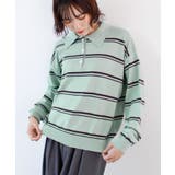 《ABYS》こなれボーダーでラフにきめる。襟付きボーダーポロニットトップス | futier land | 詳細画像13