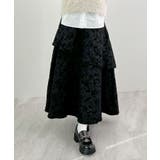 高級感漂う。ジャガードフラワーティアードスカート | futier land | 詳細画像12