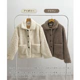 襟付きで品よくあったか。襟つきカーリーボアコート | futier land | 詳細画像2