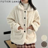 襟付きで品よくあったか。襟つきカーリーボアコート | futier land | 詳細画像1