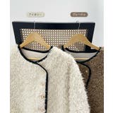 ふんわり大人かわいい。配色パイピングノーカラーボアコート | futier land | 詳細画像3