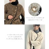 ふんわり大人かわいい。配色パイピングノーカラーボアコート | futier land | 詳細画像4