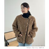 ふんわり大人かわいい。配色パイピングノーカラーボアコート | futier land | 詳細画像7