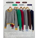大人の配色。レイヤード風ロゴカーディガン | futier land | 詳細画像2