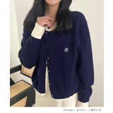 大人の配色。レイヤード風ロゴカーディガン | futier land | 詳細画像12