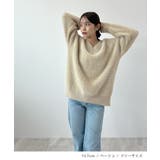 フワフワ抜け感あるVネック。モヘアタッチ裾リブシャギーニット | futier land | 詳細画像6 