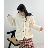 襟付きで品よくあったか。襟つきカーリーボアコート | futier land | 詳細画像16