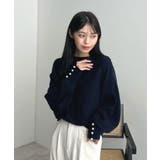 上品な大人のキレイめスタイル。袖口パールドルマンニット | futier land | 詳細画像31