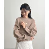 上品な大人のキレイめスタイル。袖口パールドルマンニット | futier land | 詳細画像19