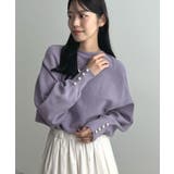 上品な大人のキレイめスタイル。袖口パールドルマンニット | futier land | 詳細画像26
