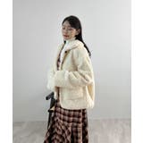 襟付きで品よくあったか。襟つきカーリーボアコート | futier land | 詳細画像21