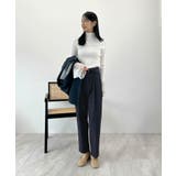 脚長効果抜群の美脚ライン。センタータックテーパードパンツ | futier land | 詳細画像31 