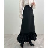 ブラック | 動きに華やぎを添える。ティアードフリルヘムスカート | futier land