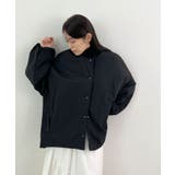 ブラック | 1枚で即こなれ感。サイドジップノーカラー中綿ジャケット | futier land